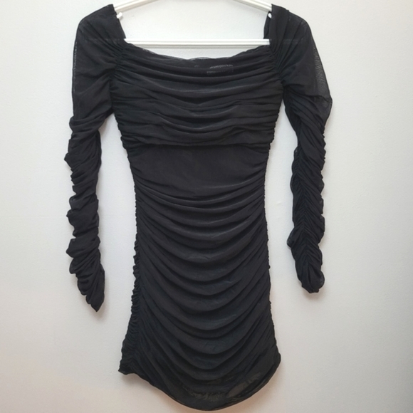 Aritzia Babaton Luxor Longsleeve Mesh Bodycon Mini Dress - Picture 9 of 15